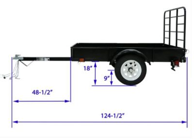 Image showing  4 ft. x 6 ft. 3-in-1 Open Sided Galvanized Heavy Chore Utility Trailer, 1,295 lb. Capacity, DOT Rated Tires