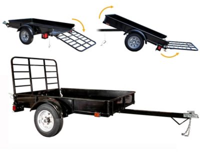 Image showing 8 th DK2 4 x 6ft. 3-in-1 Open Sided Galvanized Heavy Chore Utility Trailer, 1,295 lb. Capacity, DOT Rated Tires
