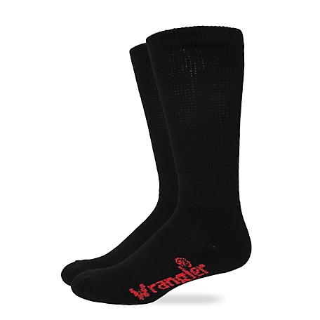 Wrangler Ultra-Dri NON BINDING Moisture Wicking Year Round Boot Sock with Seamless Toe Made in USA 1 Pair, 9377 WHITE