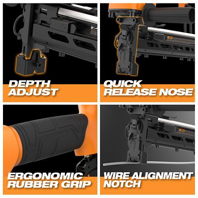 Image showing  2 in. 9 ga. 2nd Generation Pneumatic Fencing Stapler with Case, T-Handle, Metal Belt Hook, 1/4 in. NPT Connector