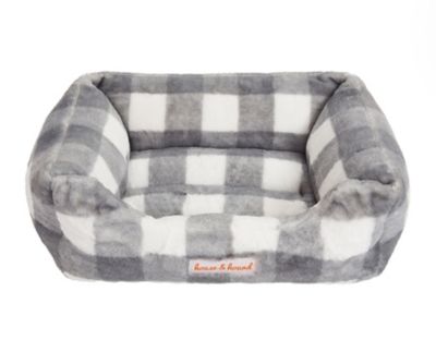Image showing  Minky Snuggler Rectangular Bolster Pet Bed, Large, Gray/White