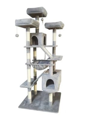 Paws Claws 72 in. Large Climbing Cat Tower Grey at Tractor