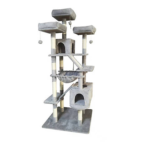 Paws & Claws 72 in. Large Climbing Cat Tower, Grey