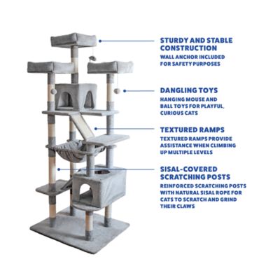 Image showing  6 ft. Three Tower Climbing Cat Tower