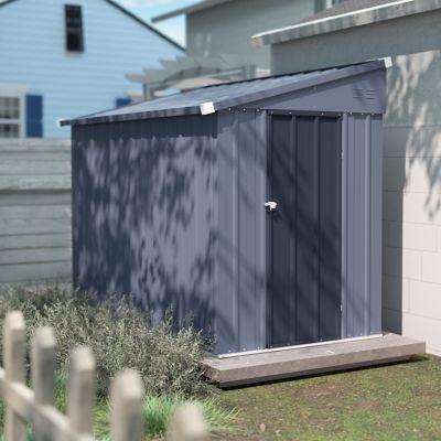 Veikous 4 ft. W x 8 ft. D Metal Storage Lean-to Shed