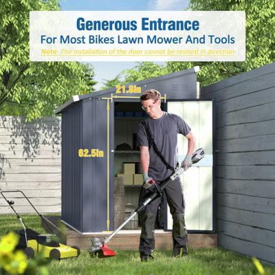 Image showing  4 x 8ft. Metal Storage Lean-to Shed