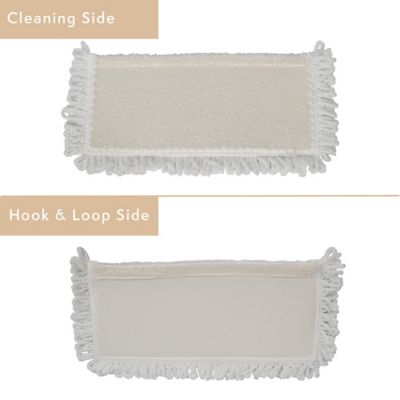 Image showing  Bamboo Handle Microfiber Flat Mop with a Hook and Loop Refill Pad for Fine Dirt and Pet Hair