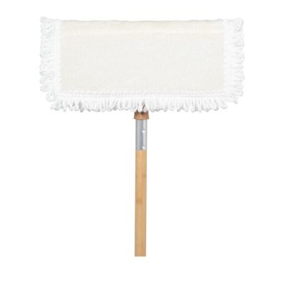 Image showing  Bamboo Handle Microfiber Flat Mop with a Hook and Loop Refill Pad for Fine Dirt and Pet Hair