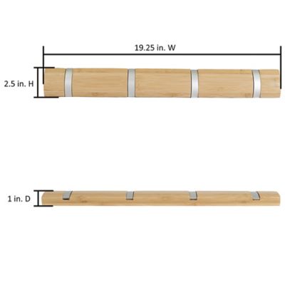 Image showing  Bamboo Four Hook Broom and Mop Holder