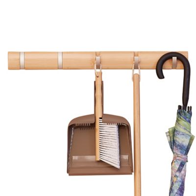 Image showing 6 th Harper Bamboo 5-Hook Broom and Mop Holder