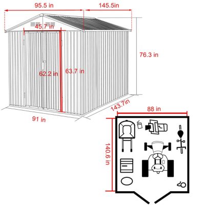 Image showing  8 ft. x 12 ft. Outdoor Storage Shed with Lockable Door and Vents
