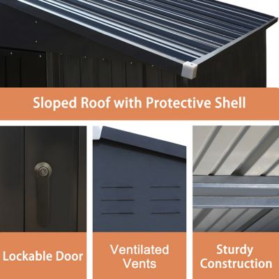 Image showing 5 th Veikous 8 x 12ft. Outdoor Storage Shed with Lockable Door and Vents