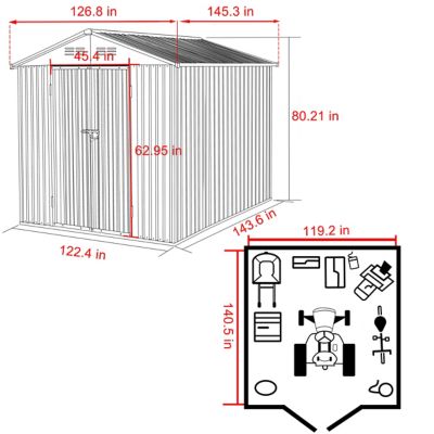 Image showing  10 ft. x 12 ft. Outdoor Storage Shed with Lockable Door and Vents