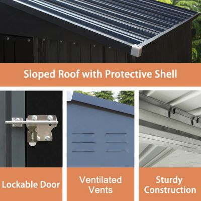 Image showing  Outdoor Storage Shed with Lockable Door and Vents, 4 ft. x 6 ft.