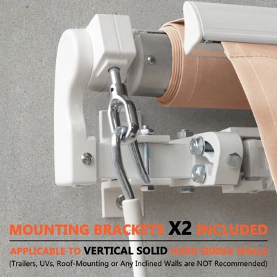 Image showing  Retractable Patio Awning Sun Shade Cover, 8 ft. x 10 ft., Beige