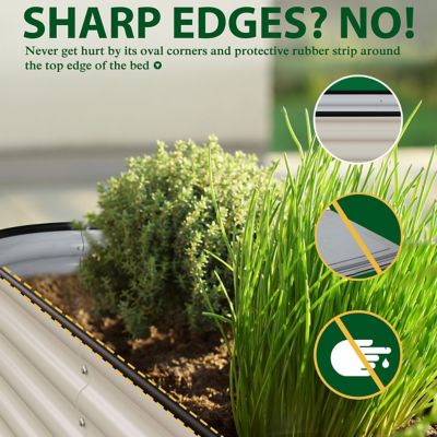 Image showing  8 x 4 x 2ft. Galvanized Steel Raised Garden Bed Many in 1 Planter Box, Ivory White