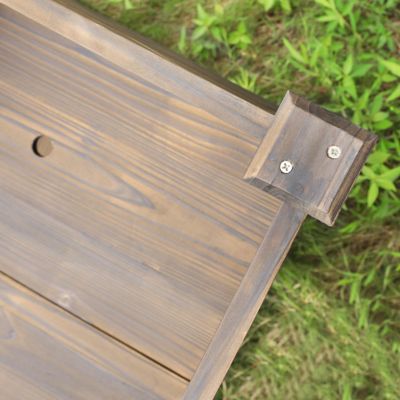 Image showing 8 th Veikous Cedar Raised Garden Bed with Lockable Wheels and Liner, 47 x 23 x 33in.