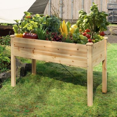 Image showing 5 th Veikous Cedar Raised Garden Bed Elevated Planter Box with Drainage Holes, 47 x 23 x 30in.