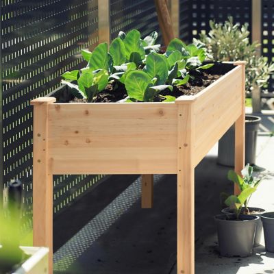 Image showing 6 th Veikous Cedar Raised Garden Bed Elevated Planter Box with Drainage Holes, 47 x 23 x 30in.
