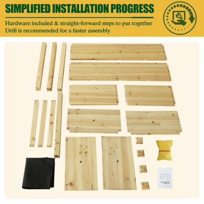 Image showing 8 th Veikous Cedar Raised Garden Bed Elevated Planter Box with Drainage Holes, 47 x 23 x 30in.