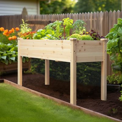 Image showing 9 th Veikous Cedar Raised Garden Bed Elevated Planter Box with Drainage Holes, 47 x 23 x 30in.