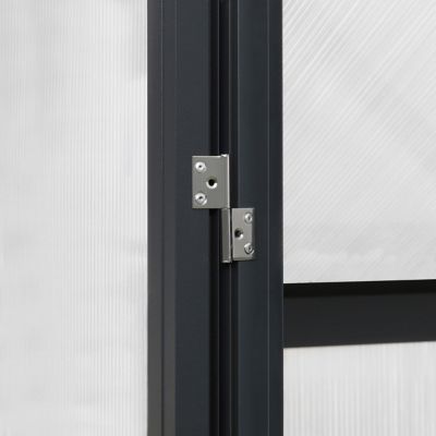 Image showing 7 th Veikous 8 ft. L x 14 ft. W Gray Walk-In Garden Greenhouse with Adjustable Roof Vent