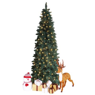 Veikous 6.5 ft. Pre-Lit LED Artificial Christmas Tree Pencil with Warm White Lights