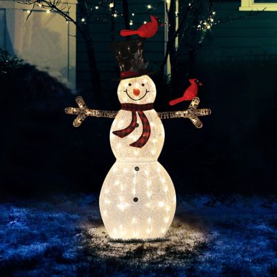 Veikous 5 ft. Outdoor Lighted Snowman Christmas Yard Decorations with Warm LED Lights