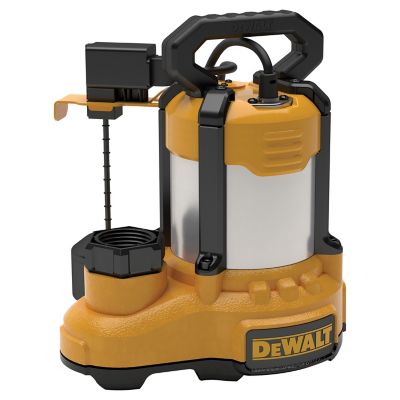 DeWALT 1/3 HP 115V Electric Sump Pump, 75 GPM, Stainless Steel/Cast Iron, Submersible, Vertical Switch