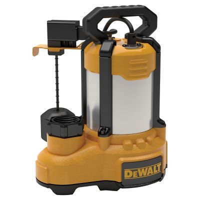 DeWALT 1/2Hp Sump Pump, Stainless Steel/Cast Iron, Submersible, Vertical Switch, DXWP62583