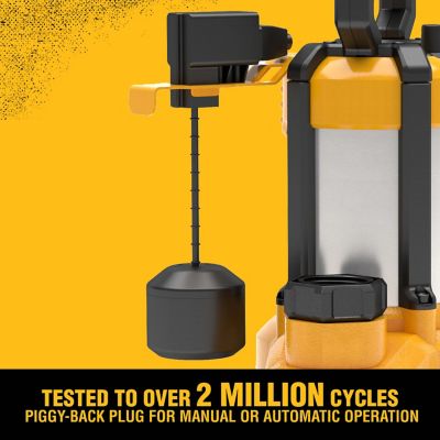 Image showing  1/2 HP 115V Electric Sump Pump, 102 GPM, Stainless Steel/Cast Iron, Submersible, Vertical Switch