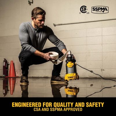 Image showing 5 th DEWALT 1/3 hp 115 V Electric Utility Pump, 75 GPM, Cast Aluminum, Submersible