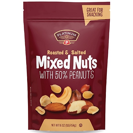 Platinum 16 oz. Mixed Nuts 50% Peanuts Roasted Salted, 47381
