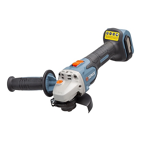 Senix 20 Volt Max* 4 1/2-Inch Brushless Angle Grinder, 8500 RPM Max, 3-Position Auxiliary Handle, (Tool Only) PAX2115-M2-0