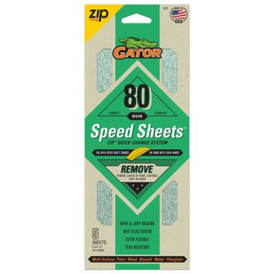 Big Gator Tools 80 Grit Medium Gator Zip Speed-Sheets Sanding Paper