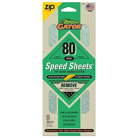 Big Gator Tools 80 Grit Medium Gator Zip Speed-Sheets Sanding Paper