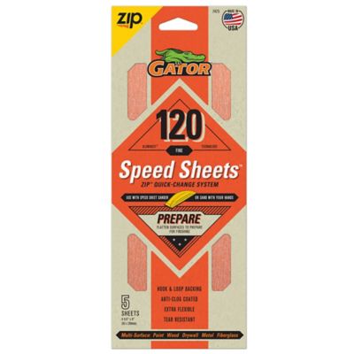 Big Gator Tools 120 Grit Fine Gator Zip Speed-Sheets Sanding Paper