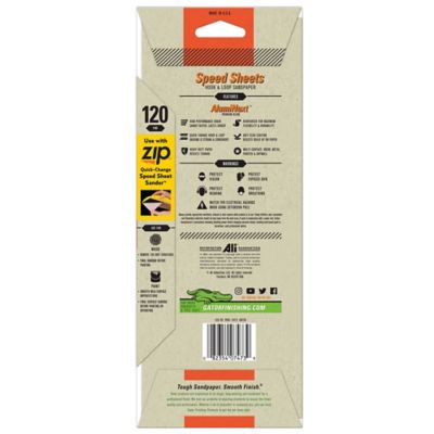 Image showing  3.66 in. x 9 in. 120 Grit Fine Gator Zip Speed-Sheets Sanding Paper, 5-Pack