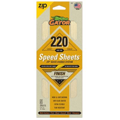 Big Gator Tools 220 Grit Very Fine Gator Zip Speed-Sheets Sanding Paper