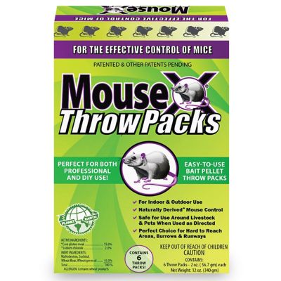 MouseX 12 oz. Non-Toxic Rodent Killer Throw Packs, Effective Against All Species of Rats and Mice