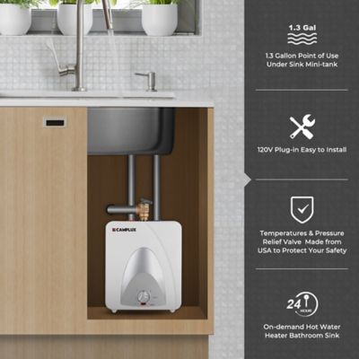 Image showing 5 th Camplux 1.3 GPM Mink Tank Electric Water Heater with Cord Plug, 120V