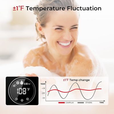 Image showing  3.18 GPM 82,000 BTU Indoor Natural Tankless Water Heater for Whole House, Black