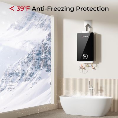 Image showing 6 th Camplux 3.18 GPM 82,000 BTU Indoor Natural Tankless Water Heater for Whole House, Black