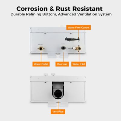 Image showing  2.64 GPM 68,000 BTU Indoor Natural Tankless Water Heater, White