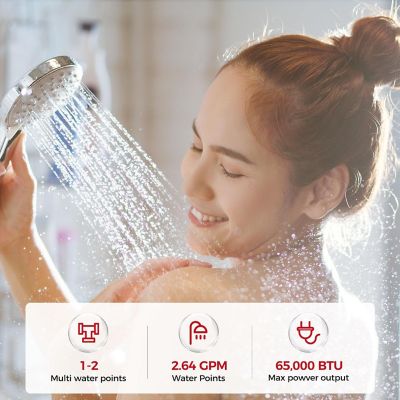 Image showing 6 th Camplux 2.64 GPM 68,000 BTU Indoor Natural Tankless Water Heater, White