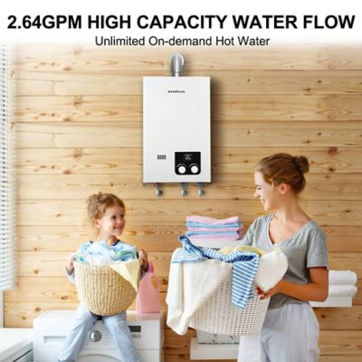 Image showing 8 th Camplux 2.64 GPM 68,000 BTU Indoor Natural Tankless Water Heater, White