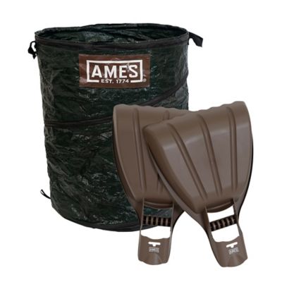 Ames Leaf Collecting Tool Set with Garden Claws and Collapsible Garden Waste Bag for Leaves, Mulch & Other Debris