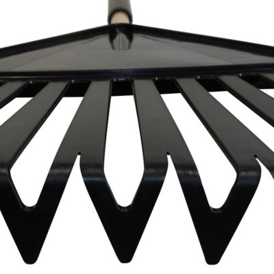 Image showing  24 in. Plastic Clog-Free Tine Leaf Rake with 48 in. Hardwood/Steel Handle, For Leaves, Grass, Twigs, Pine Needles