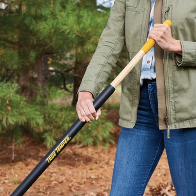 Image showing 6 th True Temper 24 in. Plastic Clog-Free Tine Leaf Rake with 48 in. Hardwood/Steel Handle, For Leaves, Grass, Twigs, Pine Needles
