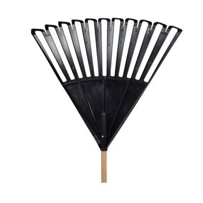 Image showing 12 th True Temper 24 in. Plastic Clog-Free Tine Leaf Rake with 48 in. Hardwood/Steel Handle, For Leaves, Grass, Twigs, Pine Needles